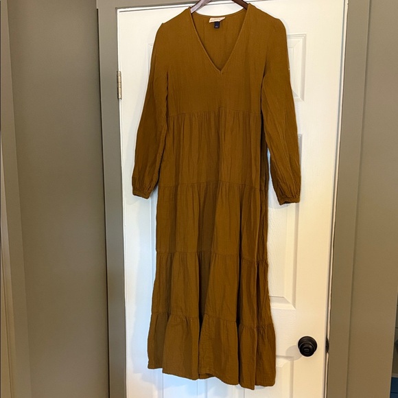 Universal Thread Long Sleeve Brown Maxi Dress - Picture 1 of 8